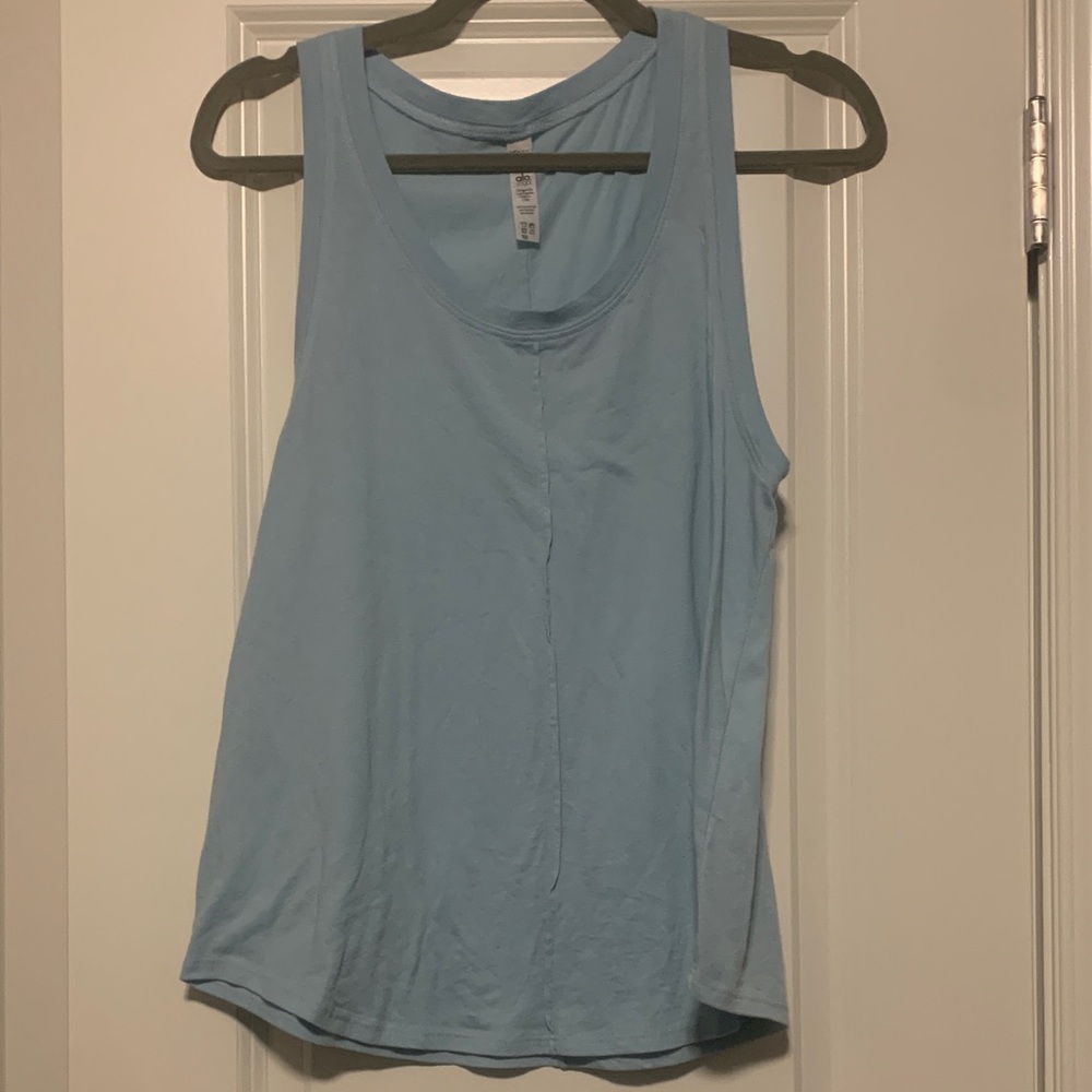 ALO Yoga Pale Blue Scoop Tank Top